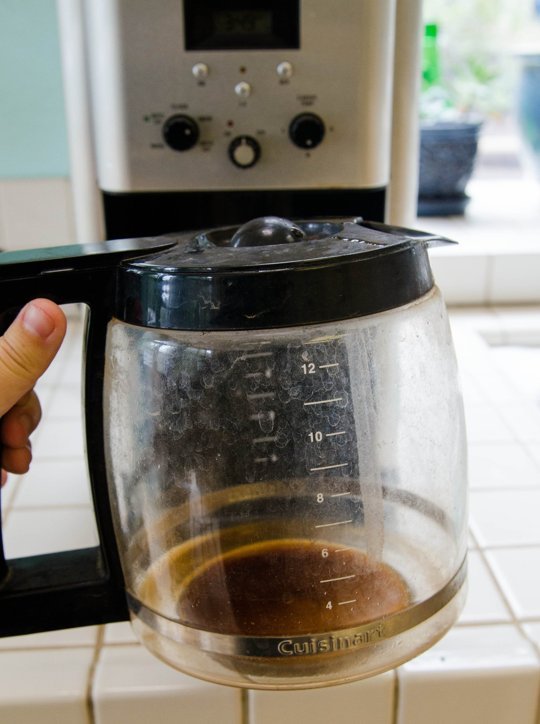 Vinegar and water can clean out your coffee pot too