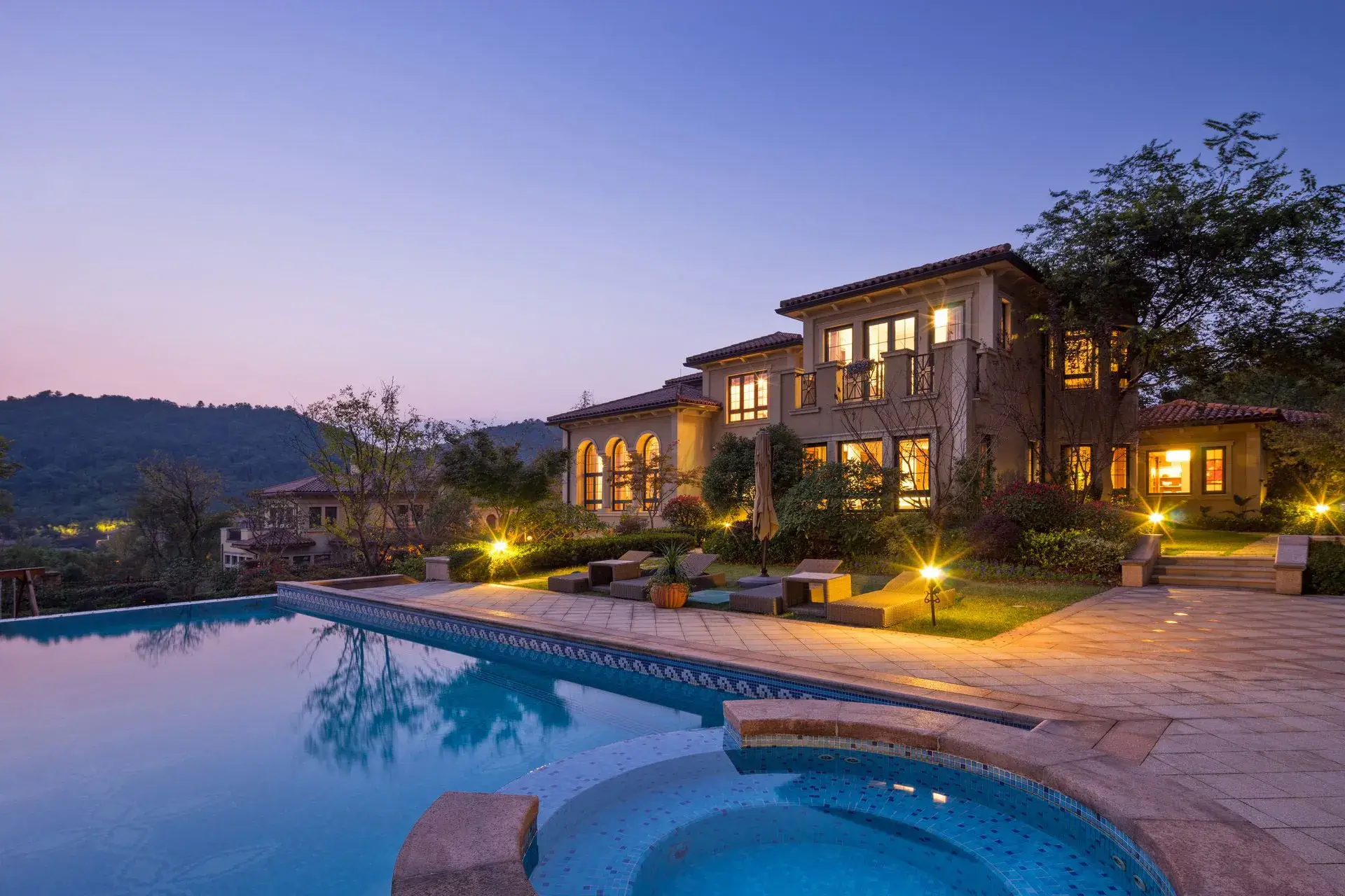 luxury home with pool in the mountains
