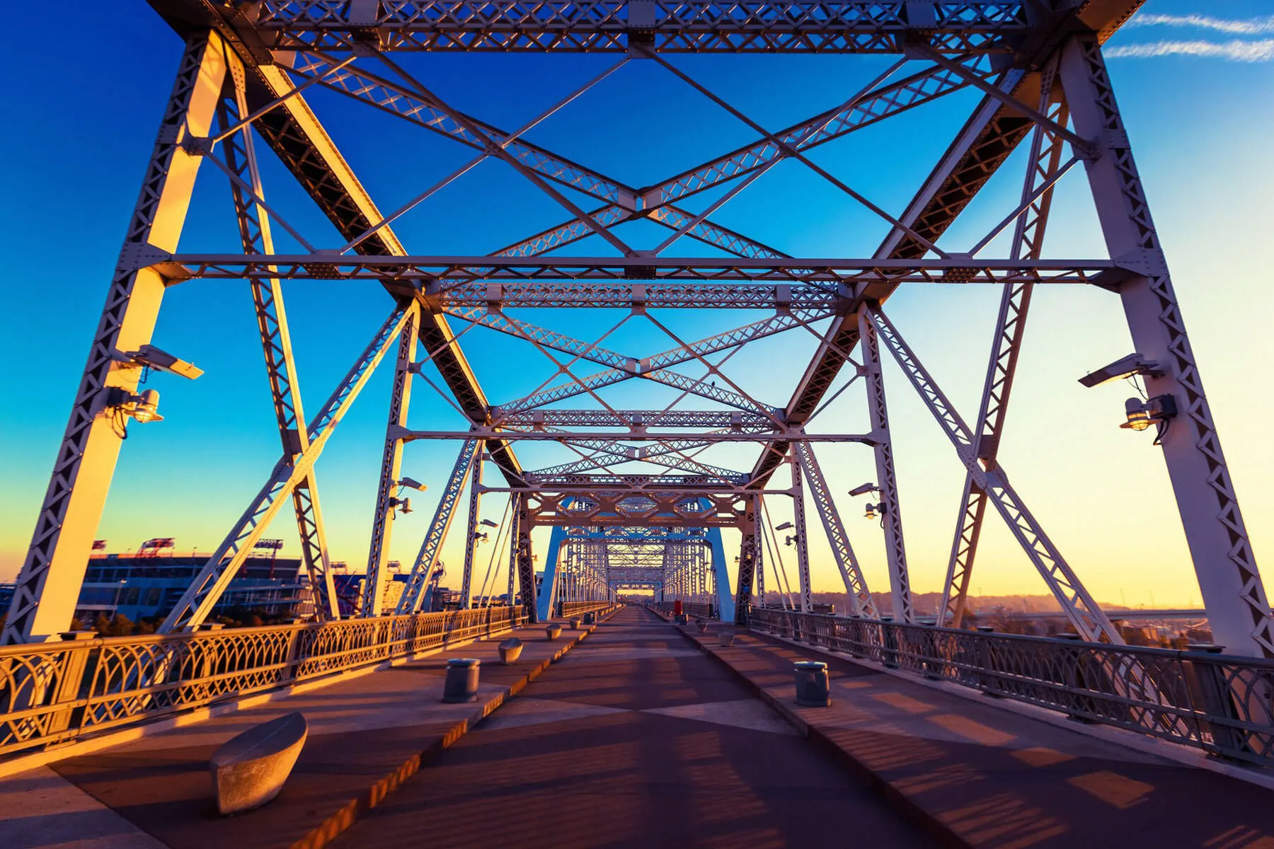 Steel walking bridge