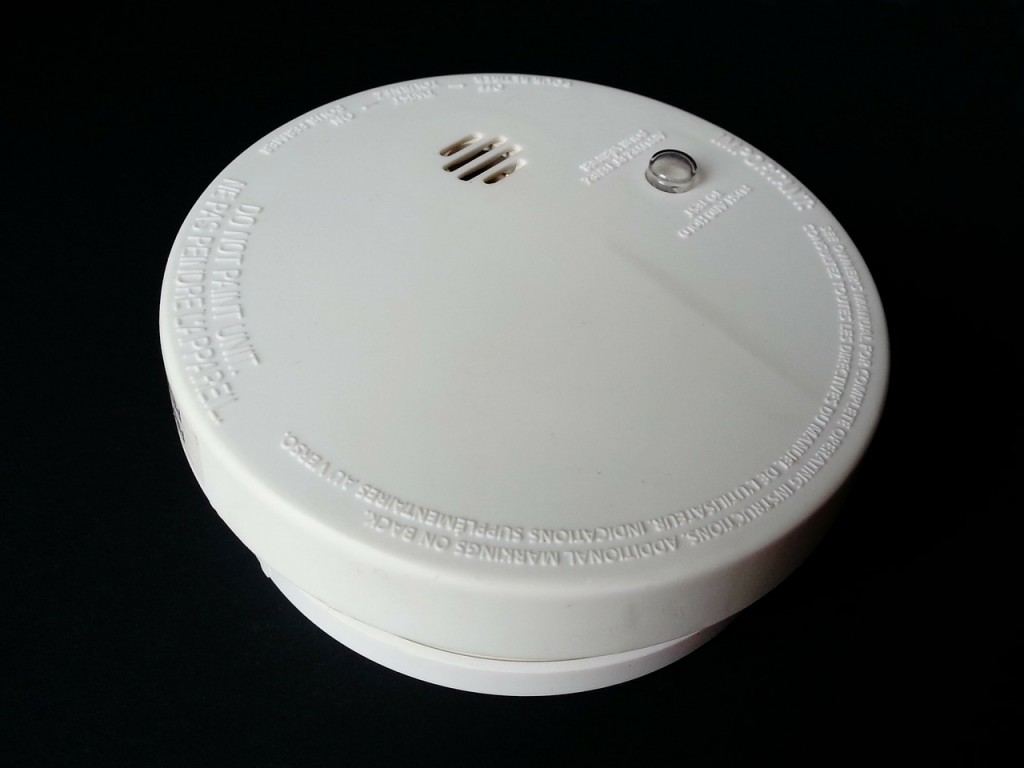 standard white circular smoke alarm